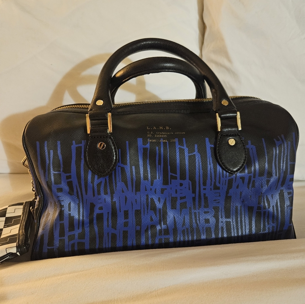 L.A.M.B. Black and Blue Satchel